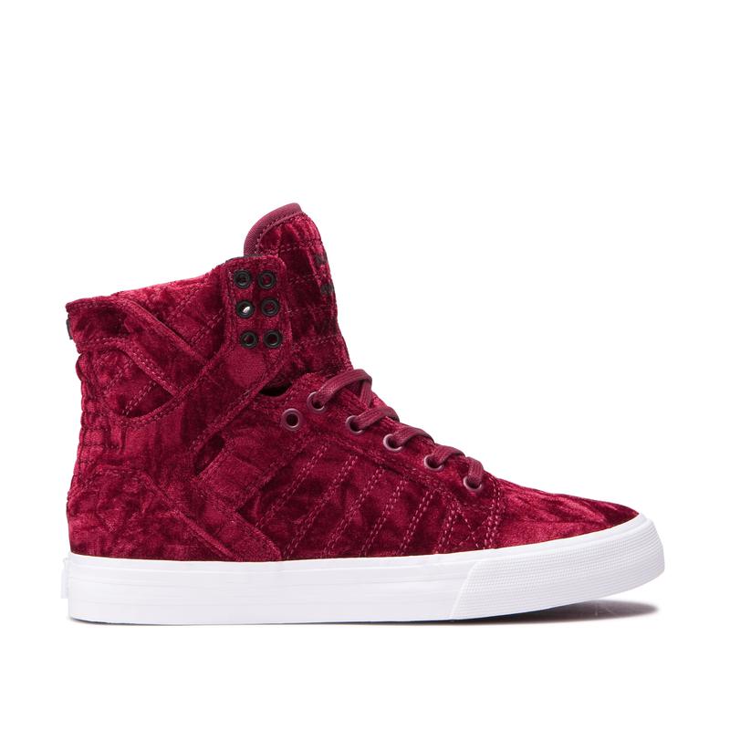 Buty Supra SKYTOP - Sneakersy Wysokie Damskie - Bordowe (QOLN-59687)